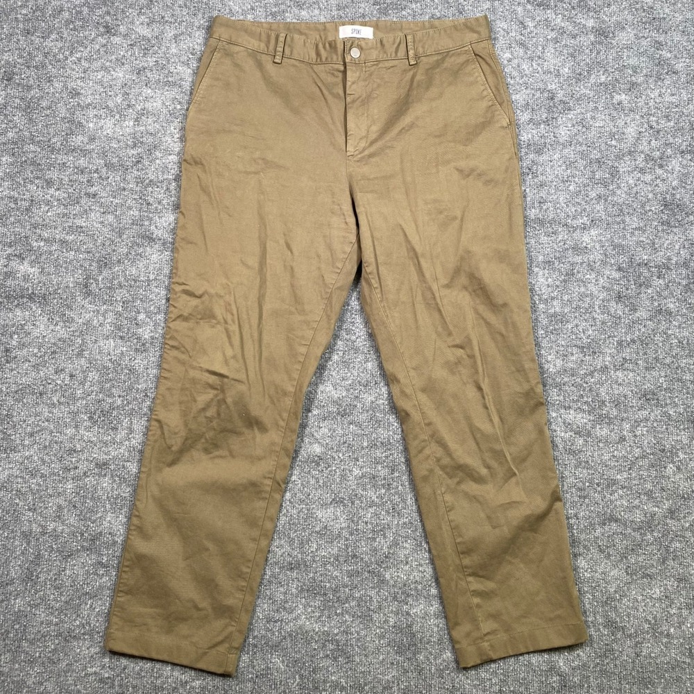 Spoke London Heroes Chinos Mens Build C Waist 35 Olive‎ Khaki Cotton Twill Pants